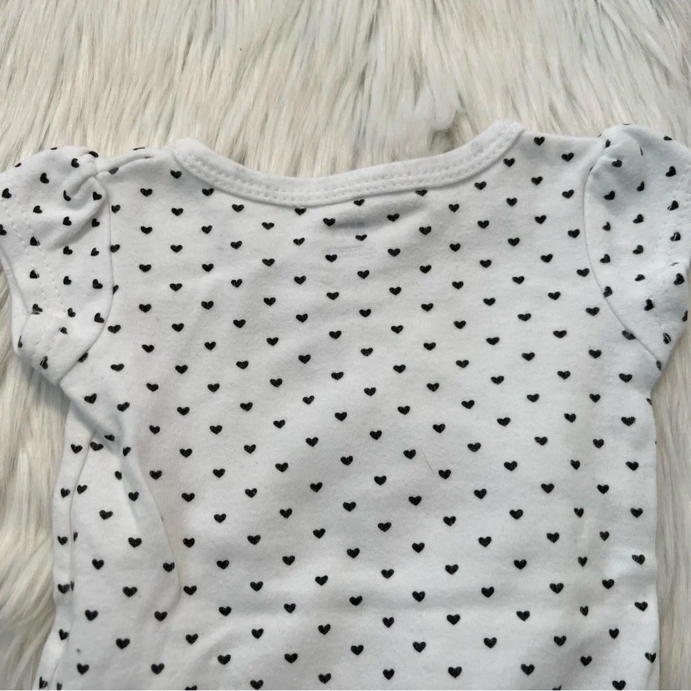 HRX Bodysuit White Black Hearts